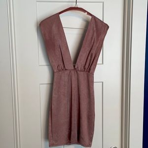 Fitted, deep V dress. Size S.